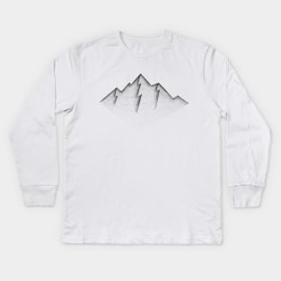 Mountains pointillism art Kids Long Sleeve T-Shirt